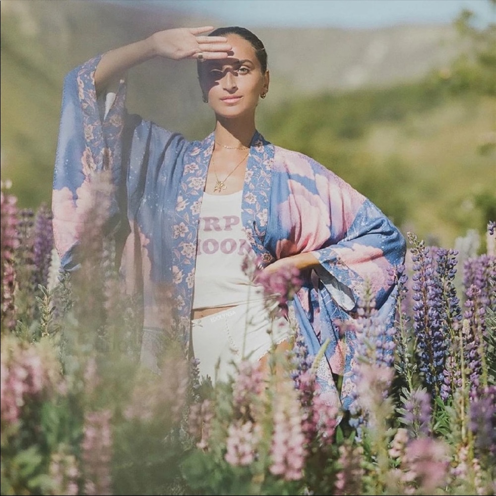 Boho gypsy moon star kimono purple luna robe - Picture 2 of 9